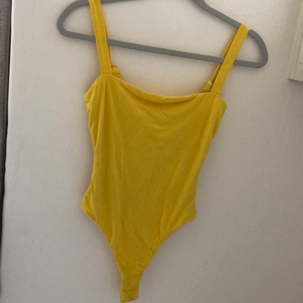 Yellow superdown bodysuit